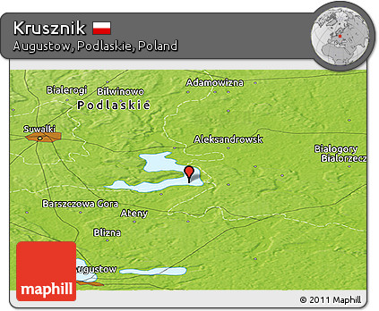 Physical Panoramic Map of Krusznik