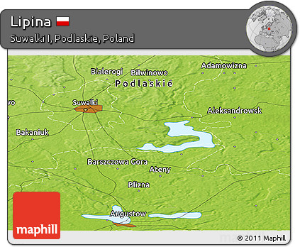 Physical Panoramic Map of Lipina