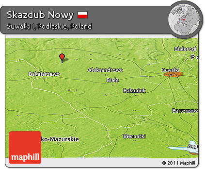 Physical Panoramic Map of Skazdub Nowy