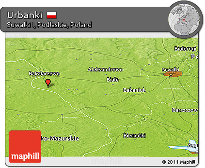 Physical Panoramic Map of Urbanki