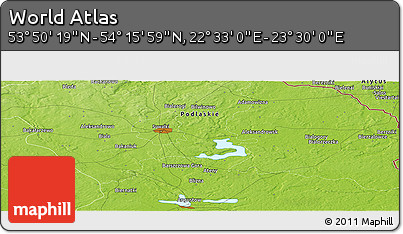 Physical Panoramic Map of the Area around 54° 3' 9" N, 23° 1' 29" E
