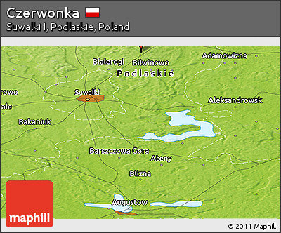 Physical Panoramic Map of Czerwonka