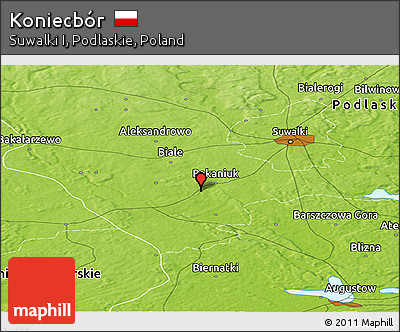 Physical Panoramic Map of Koniecbór