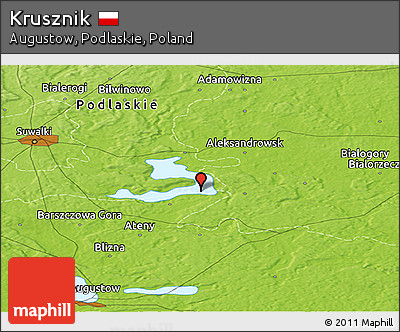Physical Panoramic Map of Krusznik