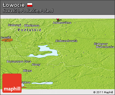 Physical Panoramic Map of Łowocie