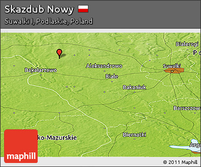 Physical Panoramic Map of Skazdub Nowy