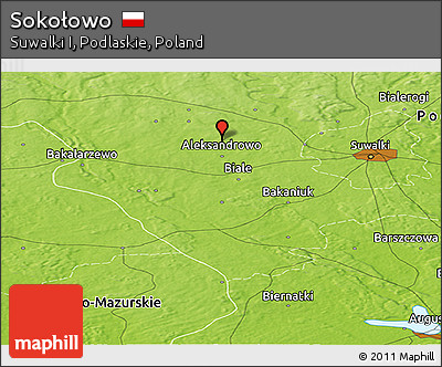 Physical Panoramic Map of Sokołowo