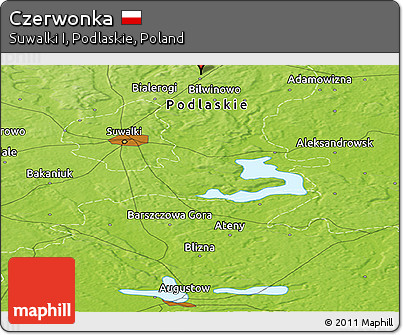 Physical Panoramic Map of Czerwonka