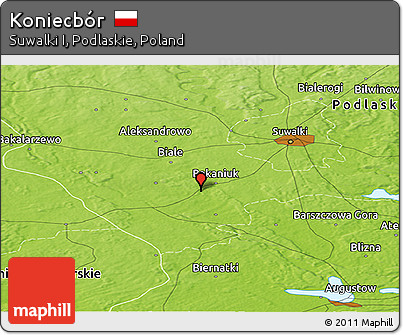 Physical Panoramic Map of Koniecbór