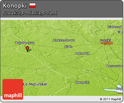 Physical Panoramic Map of Konopki