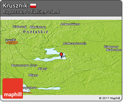 Physical Panoramic Map of Krusznik