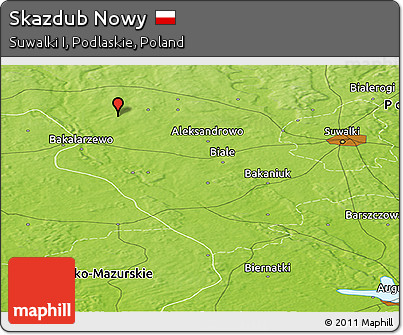 Physical Panoramic Map of Skazdub Nowy