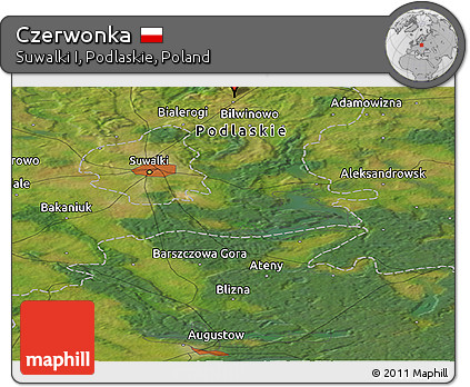 Satellite Panoramic Map of Czerwonka
