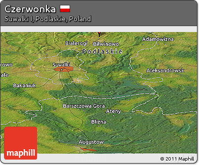Satellite Panoramic Map of Czerwonka