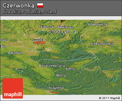 Satellite Panoramic Map of Czerwonka