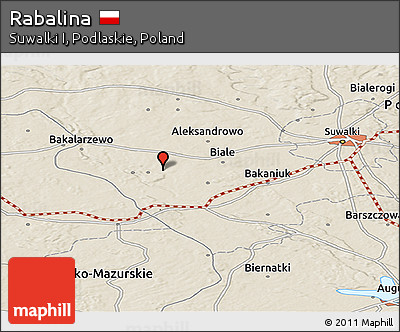 Shaded Relief Panoramic Map of Rabalina