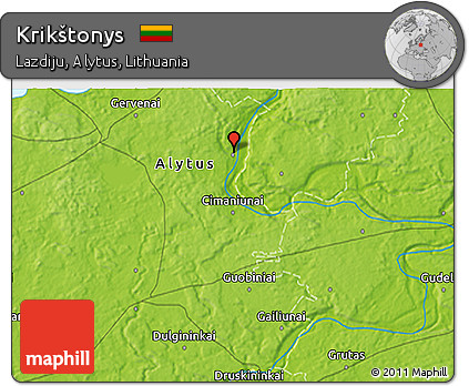 Physical 3D Map of Krikštonys