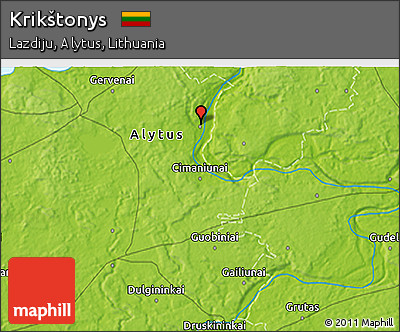 Physical 3D Map of Krikštonys