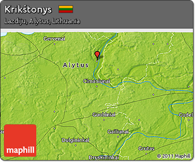 Physical 3D Map of Krikštonys