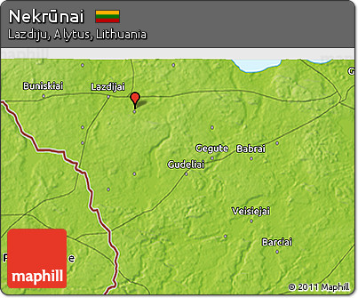 Physical 3D Map of Nekrūnai