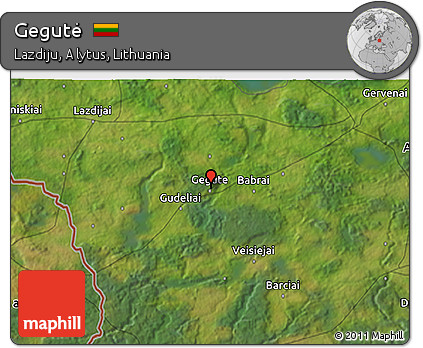 Satellite 3D Map of Gegutė