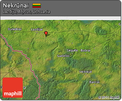 Satellite 3D Map of Nekrūnai