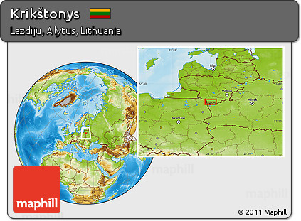 Physical Location Map of Krikštonys