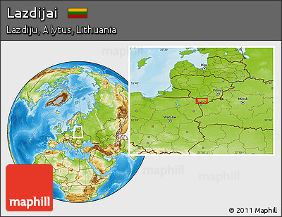Physical Location Map of Lazdijai
