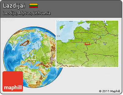 Physical Location Map of Lazdijai