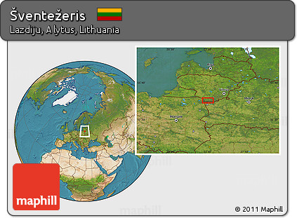 Satellite Location Map of Šventežeris
