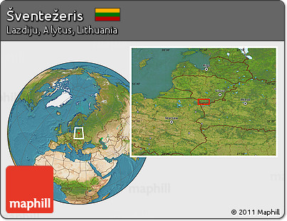 Satellite Location Map of Šventežeris