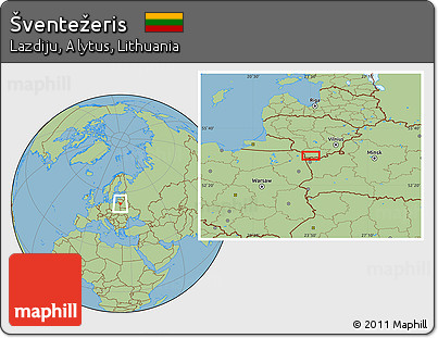 Savanna Style Location Map of Šventežeris