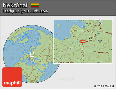 Savanna Style Location Map of Nekrūnai
