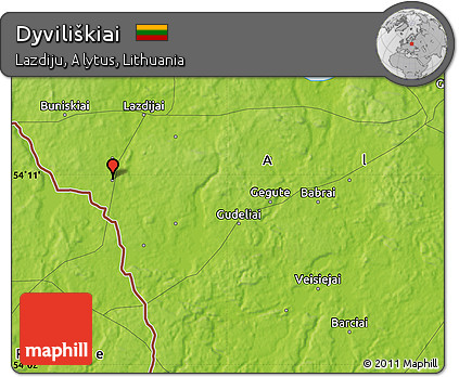 Physical Map of Dyviliškiai