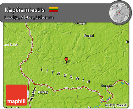 Physical Map of Kapčiamiestis