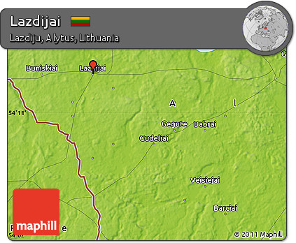 Physical Map of Lazdijai