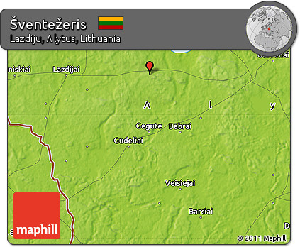 Physical Map of Šventežeris