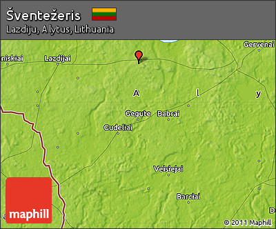 Physical Map of Šventežeris