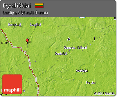 Physical Map of Dyviliškiai