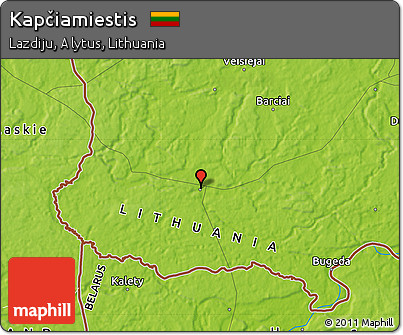 Physical Map of Kapčiamiestis