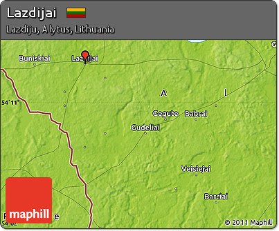 Physical Map of Lazdijai