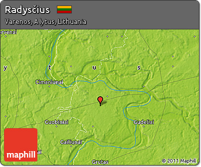 Physical Map of Radysčius