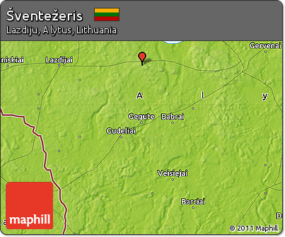 Physical Map of Šventežeris