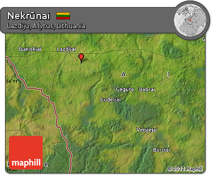 Satellite Map of Nekrūnai