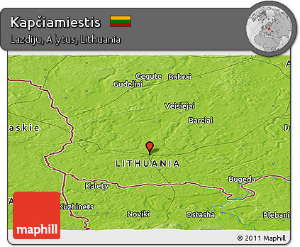 Physical Panoramic Map of Kapčiamiestis