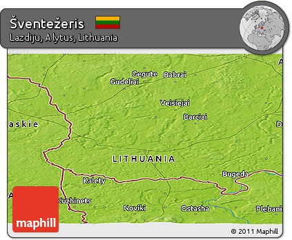 Physical Panoramic Map of Šventežeris
