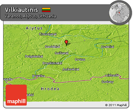 Physical Panoramic Map of Vilkiautinis