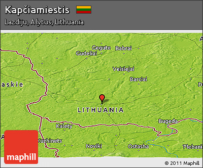 Physical Panoramic Map of Kapčiamiestis