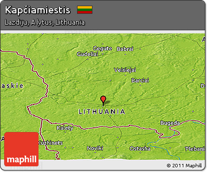 Physical Panoramic Map of Kapčiamiestis