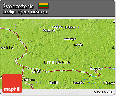 Physical Panoramic Map of Šventežeris